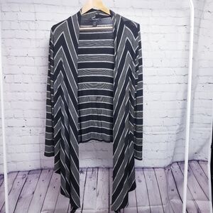 White House Black Market Jersey Waterfall Cardigan Top Black Loungewear Winter
